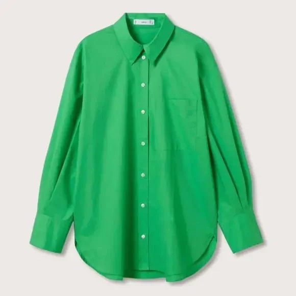 Mango oversized green button down - Picture 6 of 7